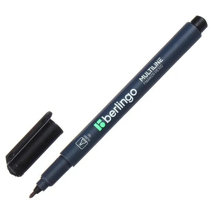 Маркер перманентный Berlingo, чёрный, узел 1.0 мм