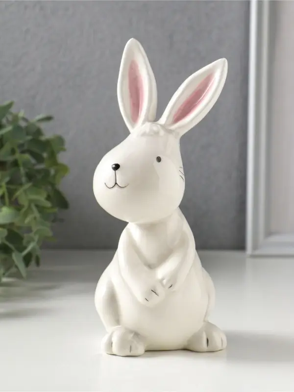 Сувенир керамика "Серый зайчик" 8,9х7,7х17,2 см