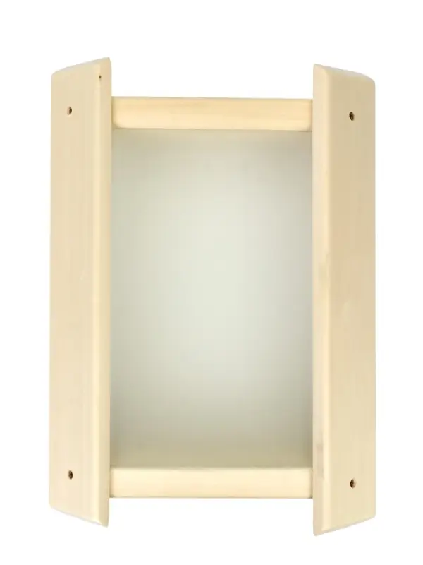 Абажур для бани и сауны, деревянный, настенный, со вставкой из белого стекла, &laquo;Добропаровъ&raquo;