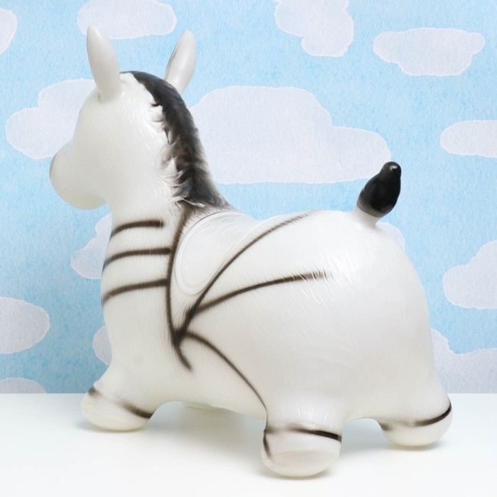 Игрушка - прыгун детская  Игрушка - прыгун детская "Зебра" резиновая надувная, 49х24см, черно-белая