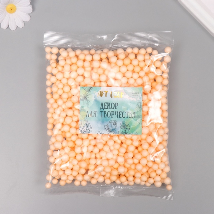 Декор для творчества пенопласт Декор для творчества пенопласт "Ассорти шариков" светло-оранжевый набор 10 гр