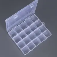 Органайзер для хранения мелочей, передвижные ячейки, 20 ячеек, 20.8&times;17.5&times;4 см, прозрачный