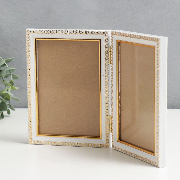 Фоторамка пластик двойная 10х15 см белый Фоторамка пластик двойная 10х15 см белый