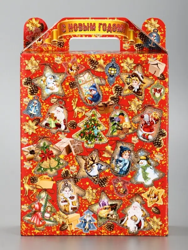 Подарочная новогодняя коробка «Праздничный медальончик» в красном, 16.8×7×25 см Подарочная новогодняя коробка «Праздничный медальончик» в красном, 16.8×7×25 см