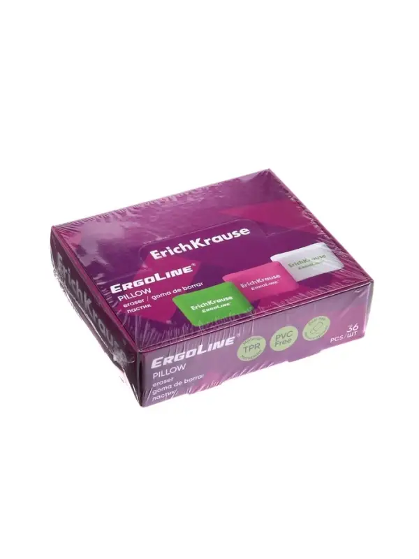 Ластик ErichKrause ErgoLine Pillow, 33&times;21&times;8 мм, мягкий, гипоаллергенный, микс