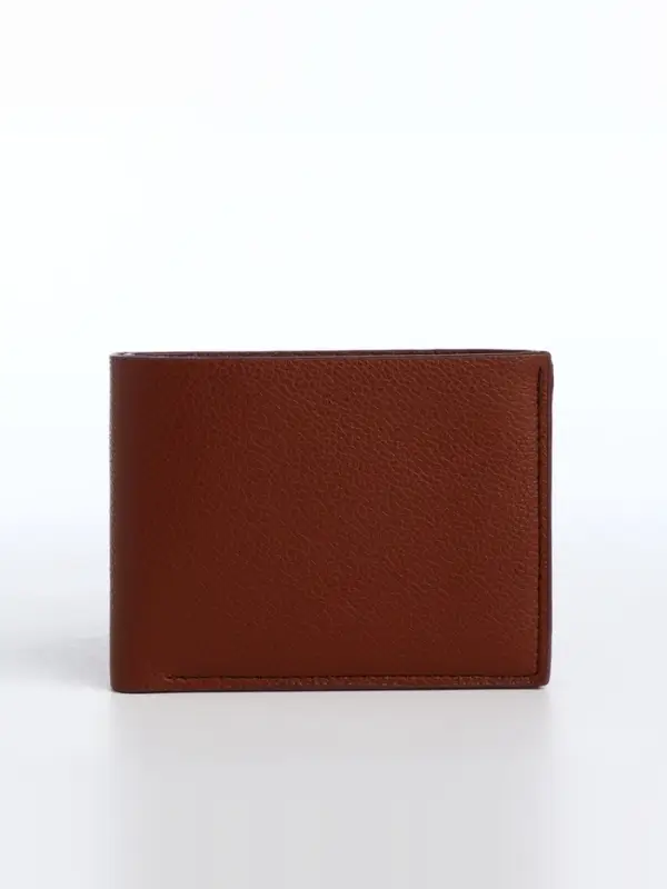 Портмоне мужское, без застёжки, отдел для карт, монет, коричневое