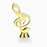 Кубок &laquo;Скрипичный ключ&raquo;, наградная фигура, подставка камень белая, 14.5 см