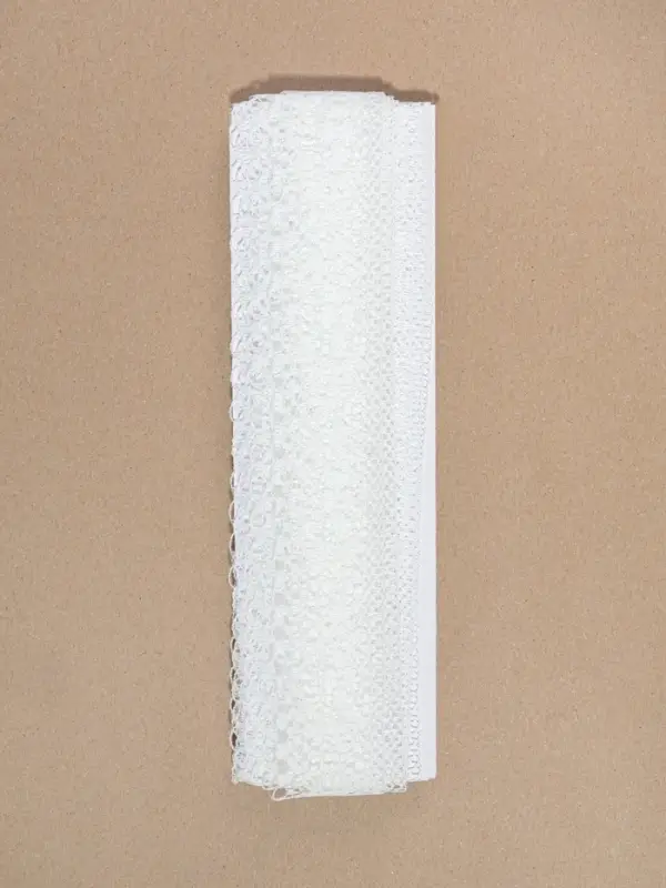 Кружево капроновое, 35 мм, 10&plusmn;1 м, белое