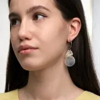 Серьги &laquo;Морской мир&raquo;, чешуя, белые в серебре