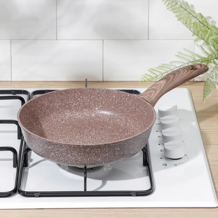 Сковорода Доляна «Брауни», d=24 см, пластиковая ручка, антипригарное покрытие, индукция Сковорода Доляна «Брауни», d=24 см, пластиковая ручка, антипригарное покрытие, индукция