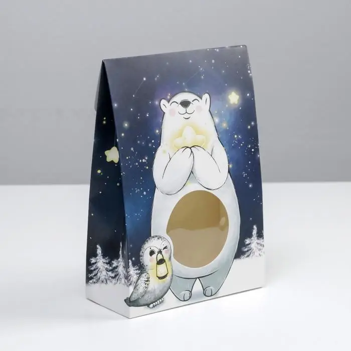 Коробка подарочная новогодняя складная «Звёздочка», 15 х 7 х 22 см, Новый год Коробка подарочная новогодняя складная «Звёздочка», 15 х 7 х 22 см, Новый год