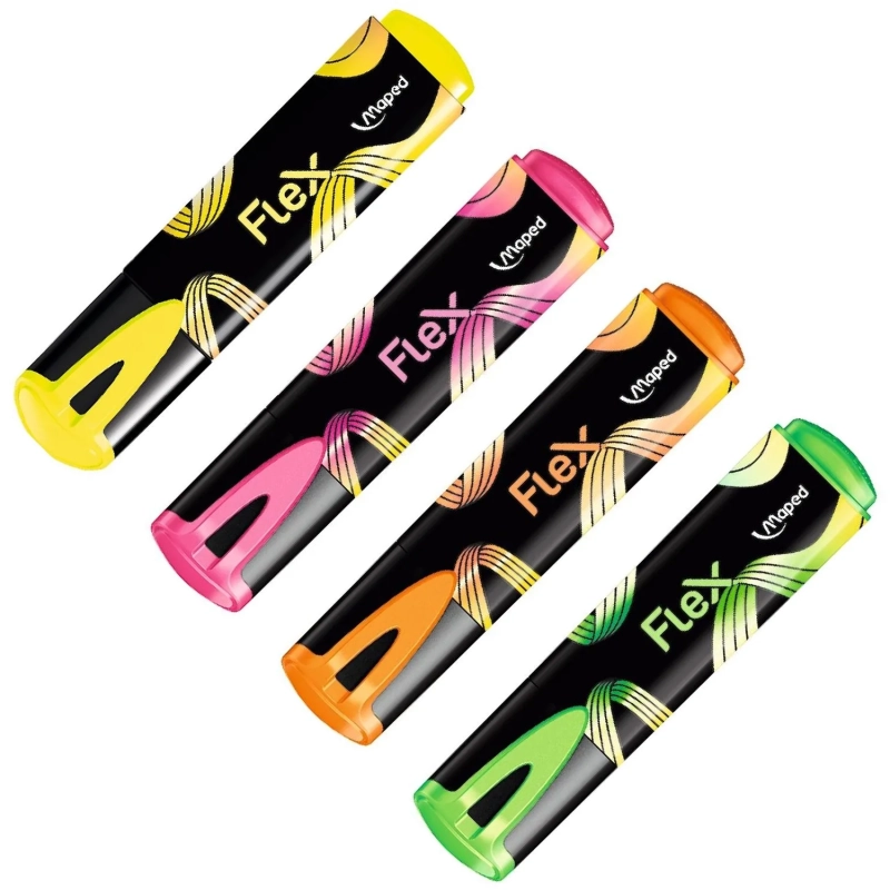 Набор текстовыделителей Maped FLUO PEP'S FLEX,1-5мм,4цв/наб, 740300