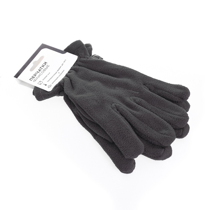 Перчатки флисовые, цвет серый, размер L-XL Перчатки флисовые, цвет серый, размер L-XL