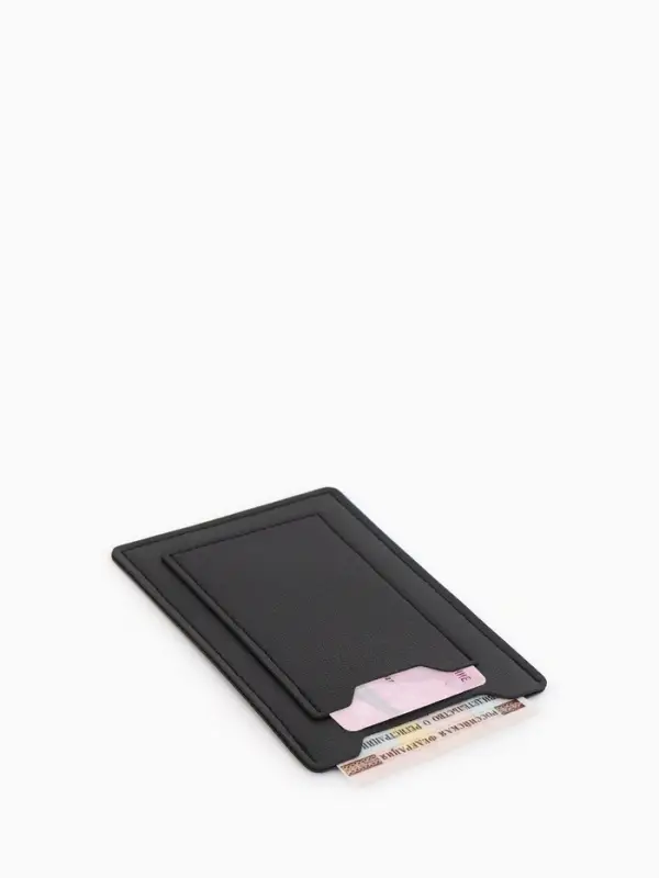 Обложка для автодокументов, СТС и права, 9&times;0.3&times;12.5 см, чёрная