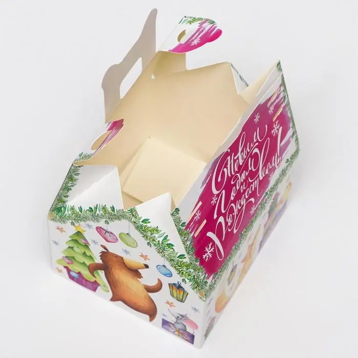 Подарочная коробка Подарочная коробка "Акварельная серия. Домик средний", 13.3×11.6×12.6 см