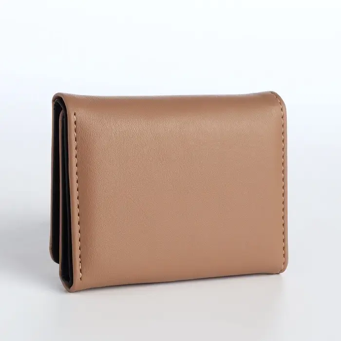 Кошелёк &laquo;Цветочек&raquo;, маленький, для девочки, на кнопке, бежевый