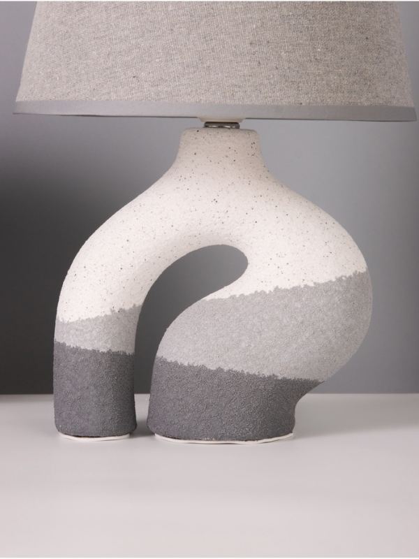 Лампа настольная Лампа настольная "Риф" 1х40Вт Е27 серый/белый 20х20х32см