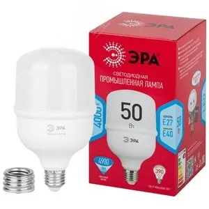 Лампа светодиодная LED 50 Вт 4900Лм 4000К T100 нейтральный E27/E40 (переходник) 150-275В LED POWER T100-50W-4000-E27/E40 Red Line