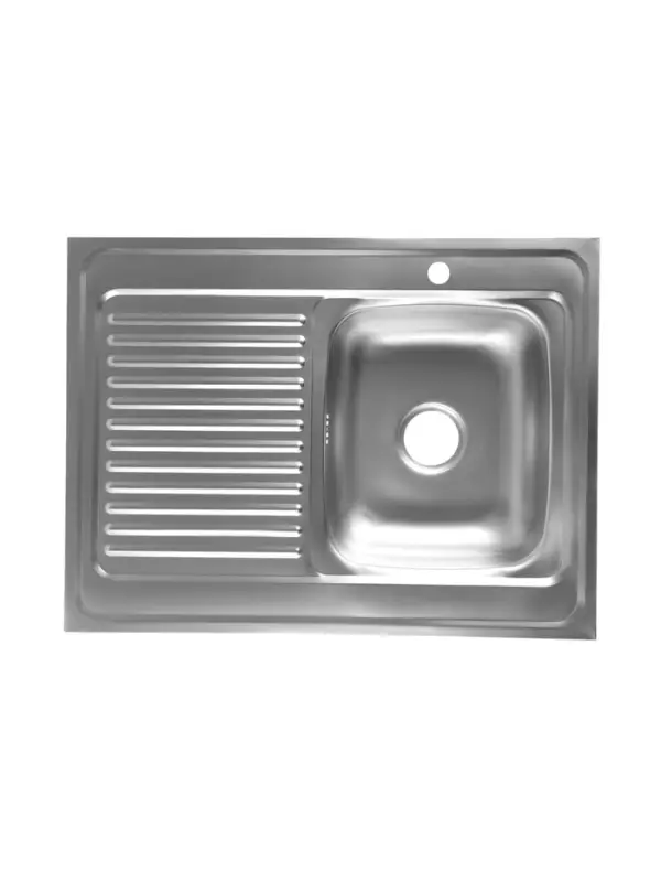 Мойка кухонная ZEIN, накладная, правая, 0.4 мм, 80*60*16 см, 3 1/2&rsquo;&rsquo;, с сифоном
