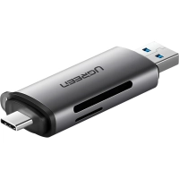 Картридер UGREEN USB-C + USB-A 3.0 для карт памяти TF/SD (50706)