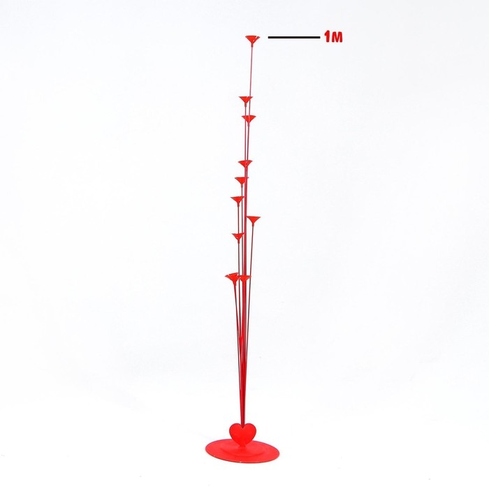 Стойка для воздушных шаров с подставкой, на 11 шаров, цвет красный Стойка для воздушных шаров с подставкой, на 11 шаров, цвет красный