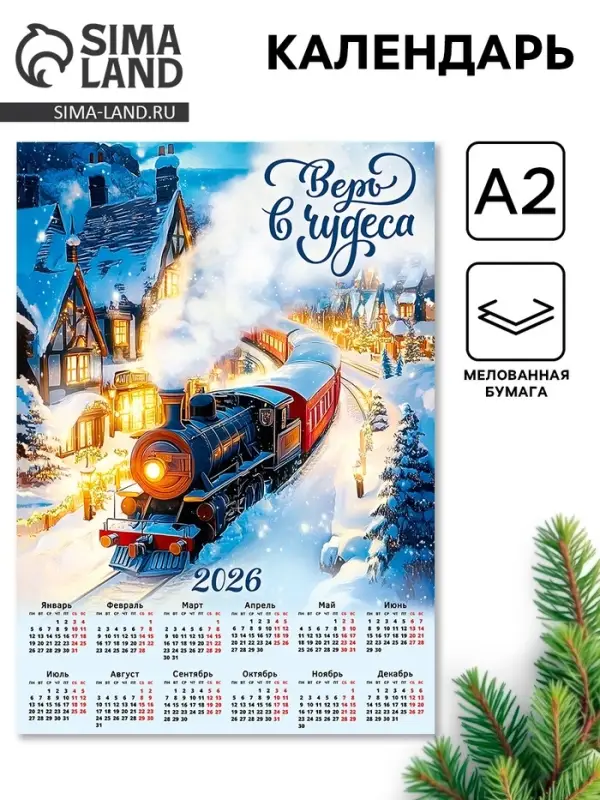 Календарь 2026 «Верь в чудеса», А2 Календарь 2026 «Верь в чудеса», А2