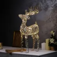 Светодиодная фигура &laquo;Оленёнок&raquo; 40&times;22&times;7 см, 20 LED, от батареек AAх2, свечение тёплое белое