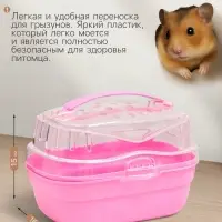 Переноска для грызунов &laquo;Пижон&raquo;, 20&times;16&times;15 см, розовая