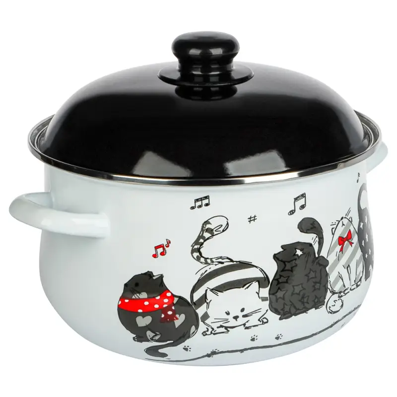 VETTA Хвостатые друзья Кастрюля эмалированная, 24см, 5,0л, индукция