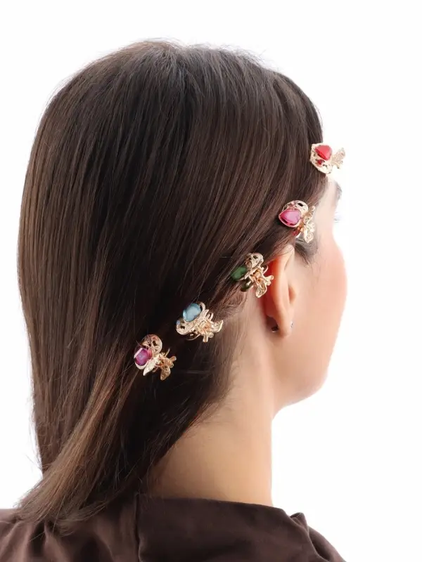 Крабик для волос «Арфея», яблочко, 2.3 см, золото МИКС