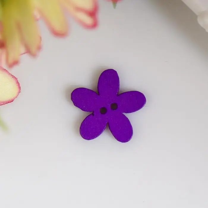 Набор пуговиц декоративных дерево Набор пуговиц декоративных дерево "Яркие цветочки" (набор 30 шт) МИКС 1,5х1,5 см