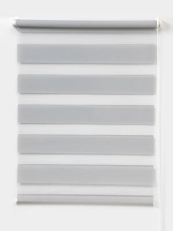 Штора рулонная 60х160см "День и Ночь" (по полотну 56х160см), цвет стальной