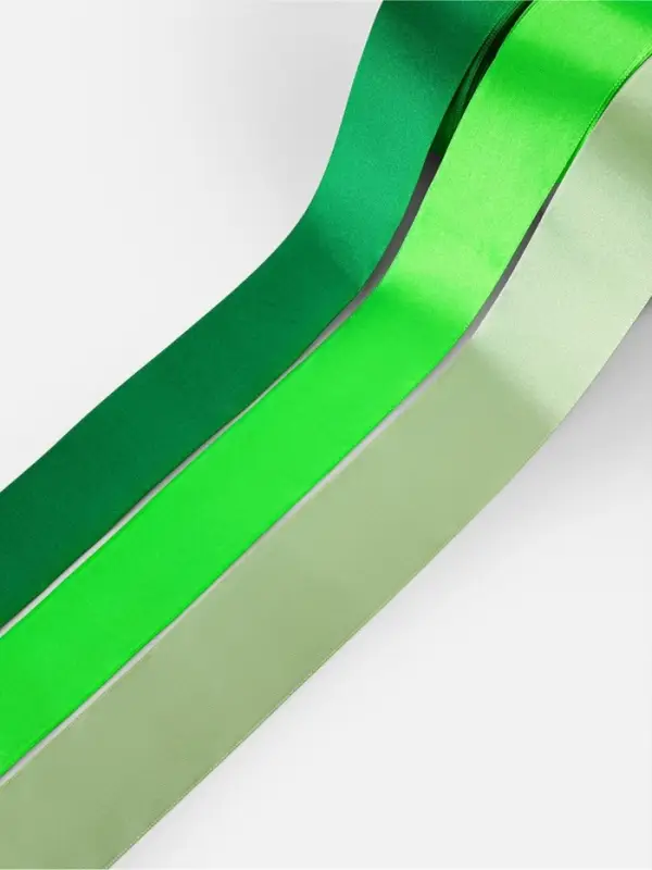 Атласная лента, набор 3 шт., 50 мм, 23&plusmn;1 м, зелёная
