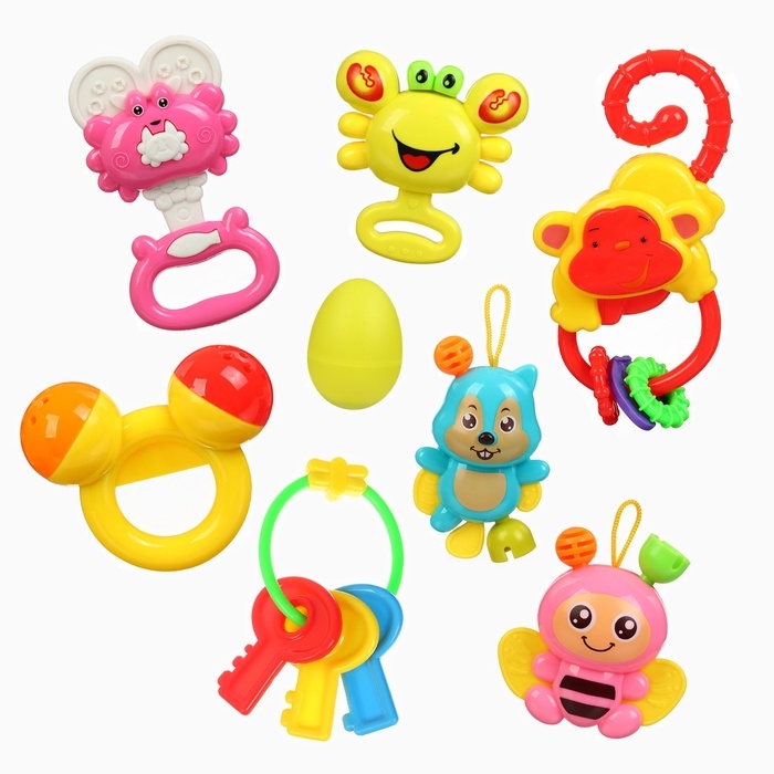 Набор погремушек в контейнере Крошка Я, 8 шт Набор погремушек в контейнере Крошка Я, 8 шт