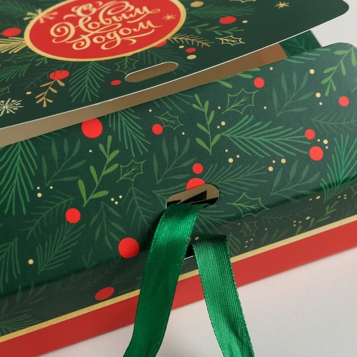 Коробка подарочная новогодняя складная «С новым годом», 16.5 х 12.5 х 5 см, Новый год Коробка подарочная новогодняя складная «С новым годом», 16.5 х 12.5 х 5 см, Новый год