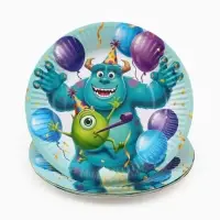 Тарелка одноразовая бумажная 18 см, Корпорация монстров