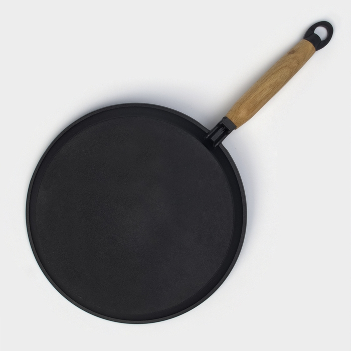 Сковорода блинная литая чугунная Magma, d=24 см, h=1.5 см, деревянная ручка, индукция Сковорода блинная литая чугунная Magma, d=24 см, h=1.5 см, деревянная ручка, индукция