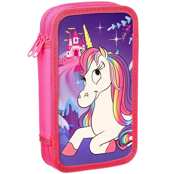 Пенал 2 секции,125х205х40 мм, ламинированный картон, Минни Маус и единорог Пенал 2 секции,125х205х40 мм, ламинированный картон, Минни Маус и единорог