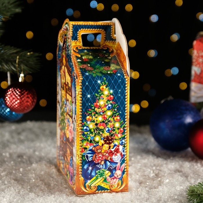 Новый год. Подарочная коробка "Наряди Деда Мороза", 17 х 8 х 28см.