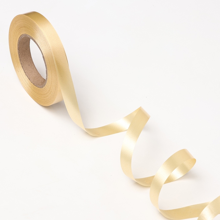 Лента для декора и подарков, золотой 2 см х 100 м Лента для декора и подарков, золотой 2 см х 100 м