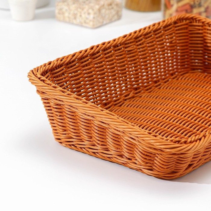 Корзина для продуктов Доляна, 39×26×10 см, цвет коричневый Корзина для продуктов Доляна, 39×26×10 см, цвет коричневый