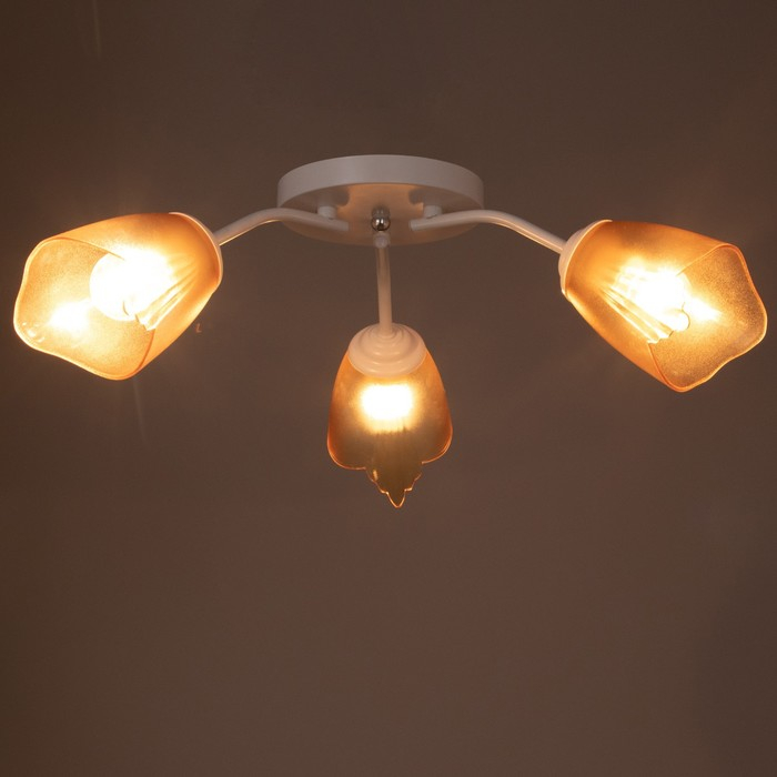 Люстра Оникс 3х15Вт E27 белый-коричневый 50х50х15см BayerLux Люстра Оникс 3х15Вт E27 белый-коричневый 50х50х15см BayerLux