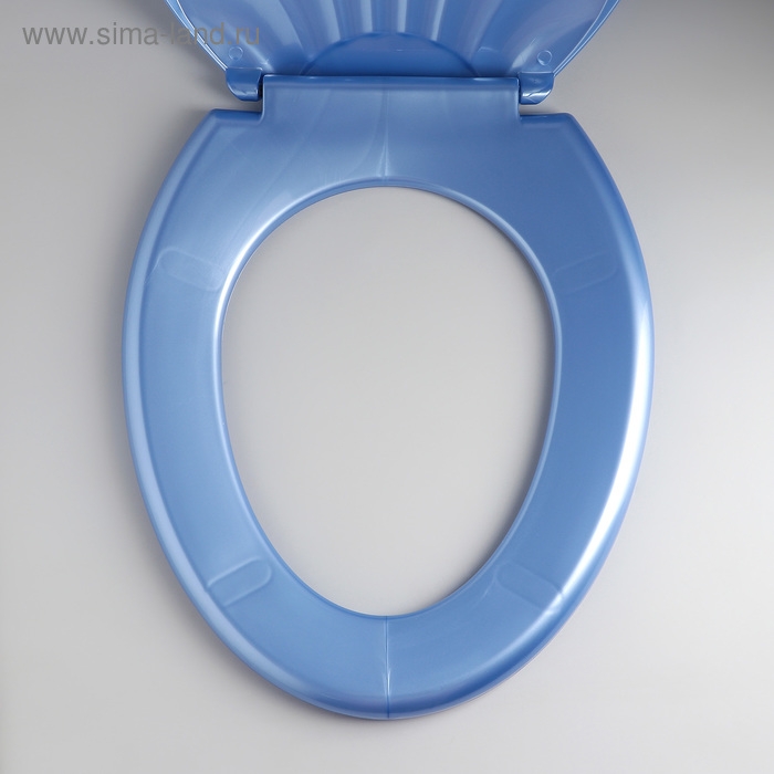 Сиденье для унитаза «Ракушка», 44,5×37 см, с крышкой, голубой перламутр Сиденье для унитаза «Ракушка», 44,5×37 см, с крышкой, голубой перламутр