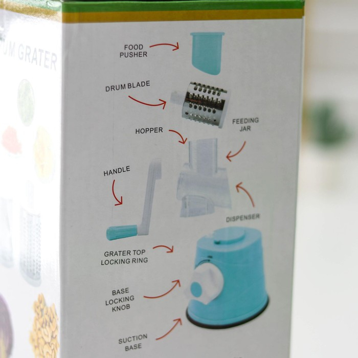 Овощерезка механическая Доляна Mandoline Slicer, 3 насадки, цвет зелёный Овощерезка механическая Доляна Mandoline Slicer, 3 насадки, цвет зелёный