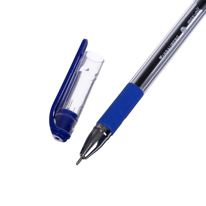 Ручка шариковая 0.7 мм, BRAUBERG Max-oil, с резиновым упором, чернила синие, масляная основа Ручка шариковая 0.7 мм, BRAUBERG Max-oil, с резиновым упором, чернила синие, масляная основа