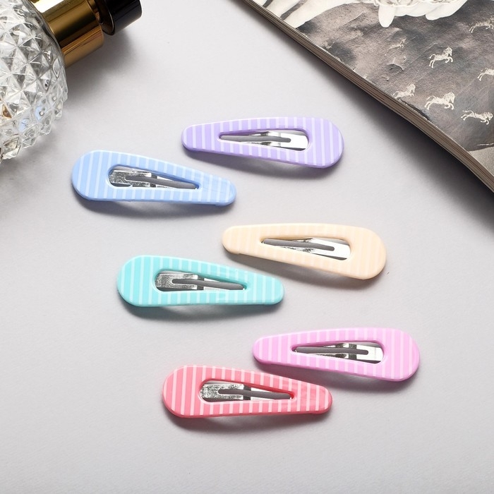 Невидимка для волос  Невидимка для волос "Беатрис" (набор 6 шт) полосы, 5 см