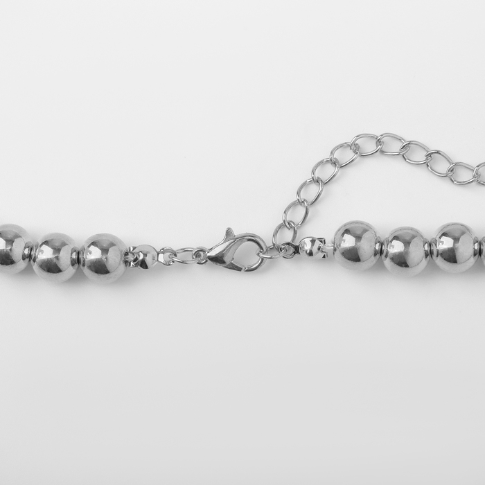 Колье с жемчугом «Олимпия» окружение, цвет серебро, 45см