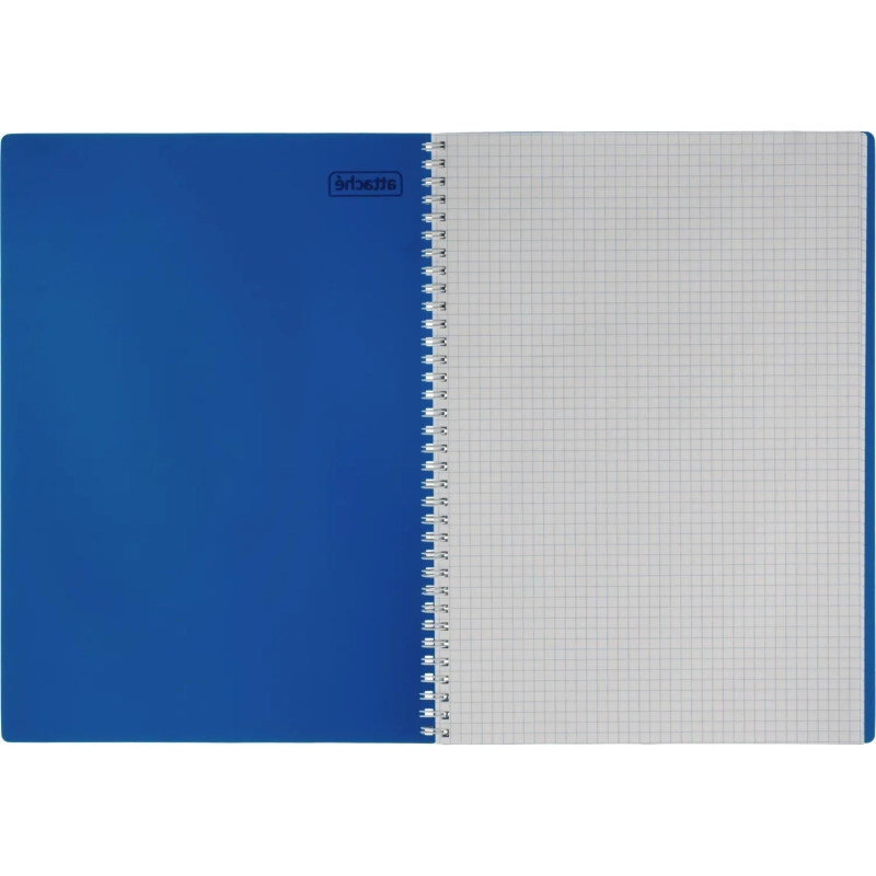 Бизнес-тетрадь А4,120л,гребень,обл.пластик,клетка, Attache Plastic, синий
