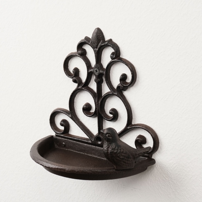 Сувенир металл подставка настенная  Сувенир металл подставка настенная "Птенчик и узоры" 17,5х18х10 см