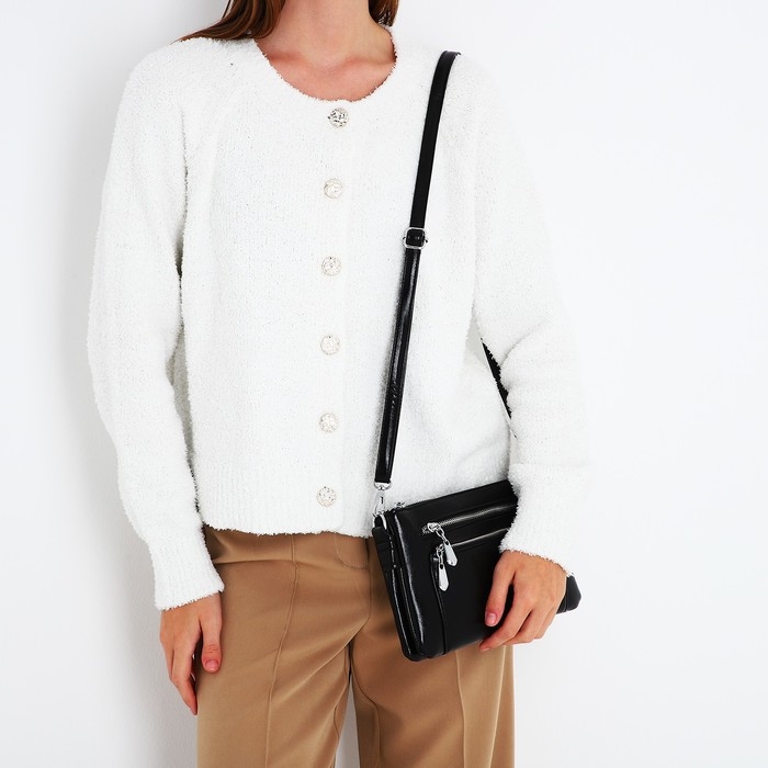 Сумка кросс-боди на молнии, цвет чёрный Сумка кросс-боди на молнии, цвет чёрный